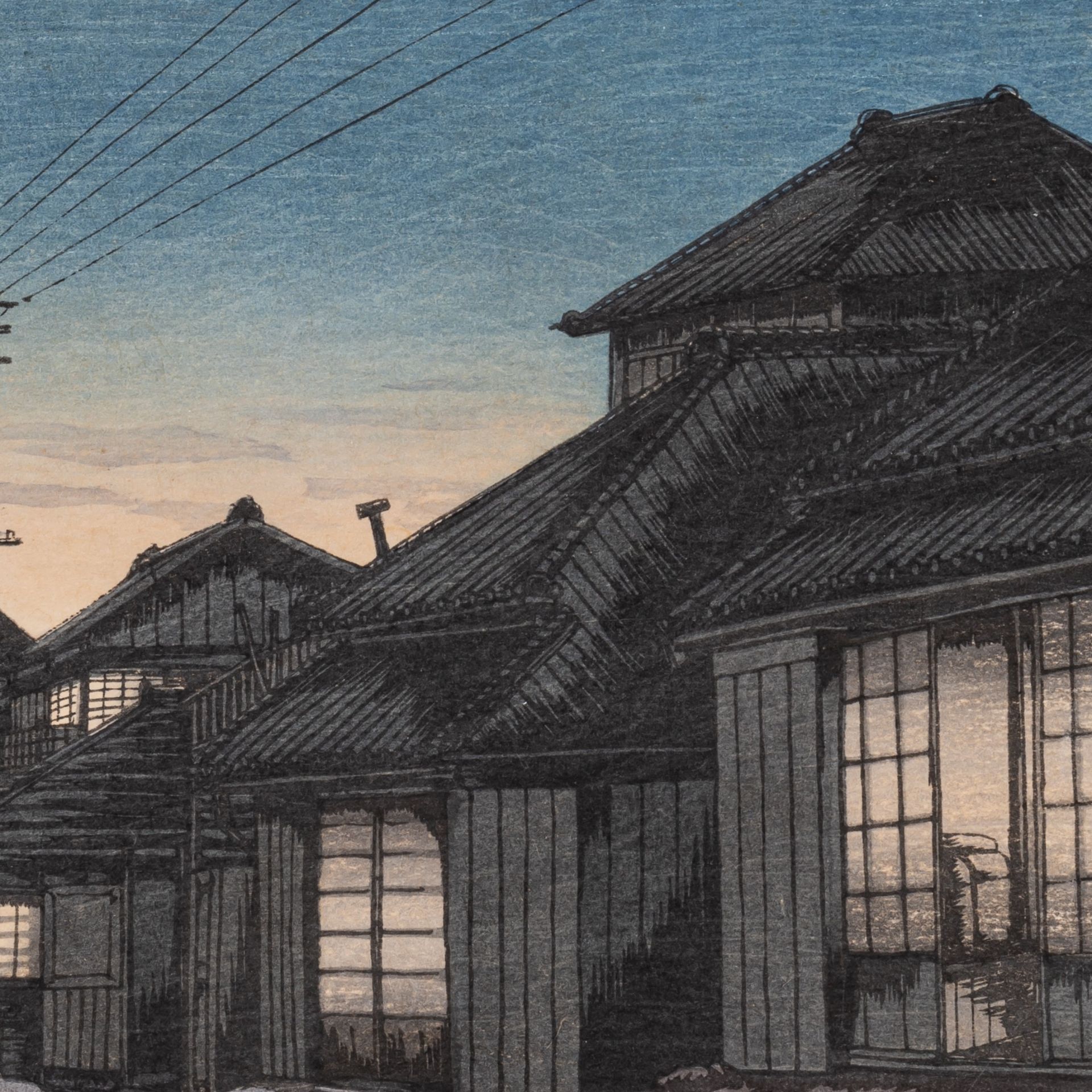 Tsuchiya Koitsu, twilight in Imamiya Street, Choshi, oban yoko-e, 1932, 26,5 x 39 cm - Bild 5 aus 6