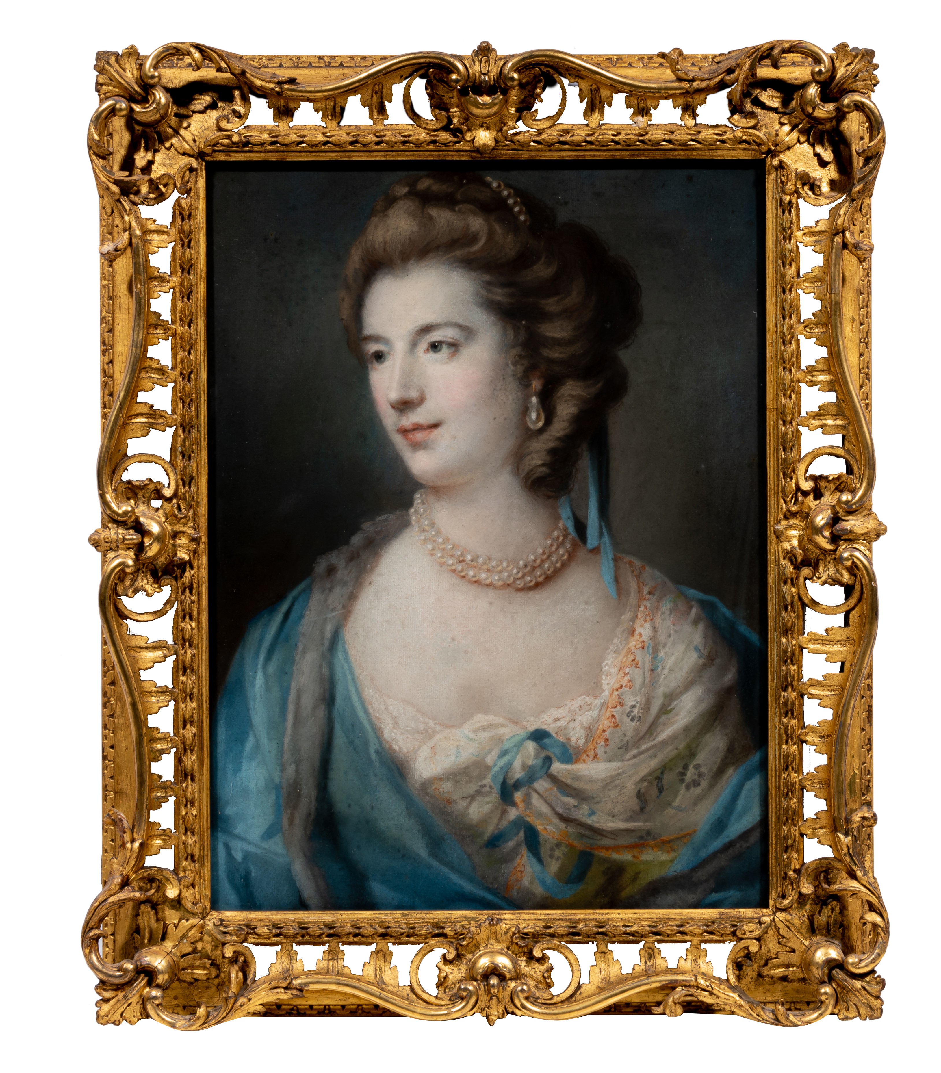 Frates (?), portrait of a fine lady, 1759, pastel 60 x 45 cm. (23.6 x 17.7 in.), Frame: 76 x 62 cm. - Image 2 of 4