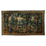 A 17thC Flemish verdure wall tapestry, with a heron and pheasants, H 276 - W 470 cm