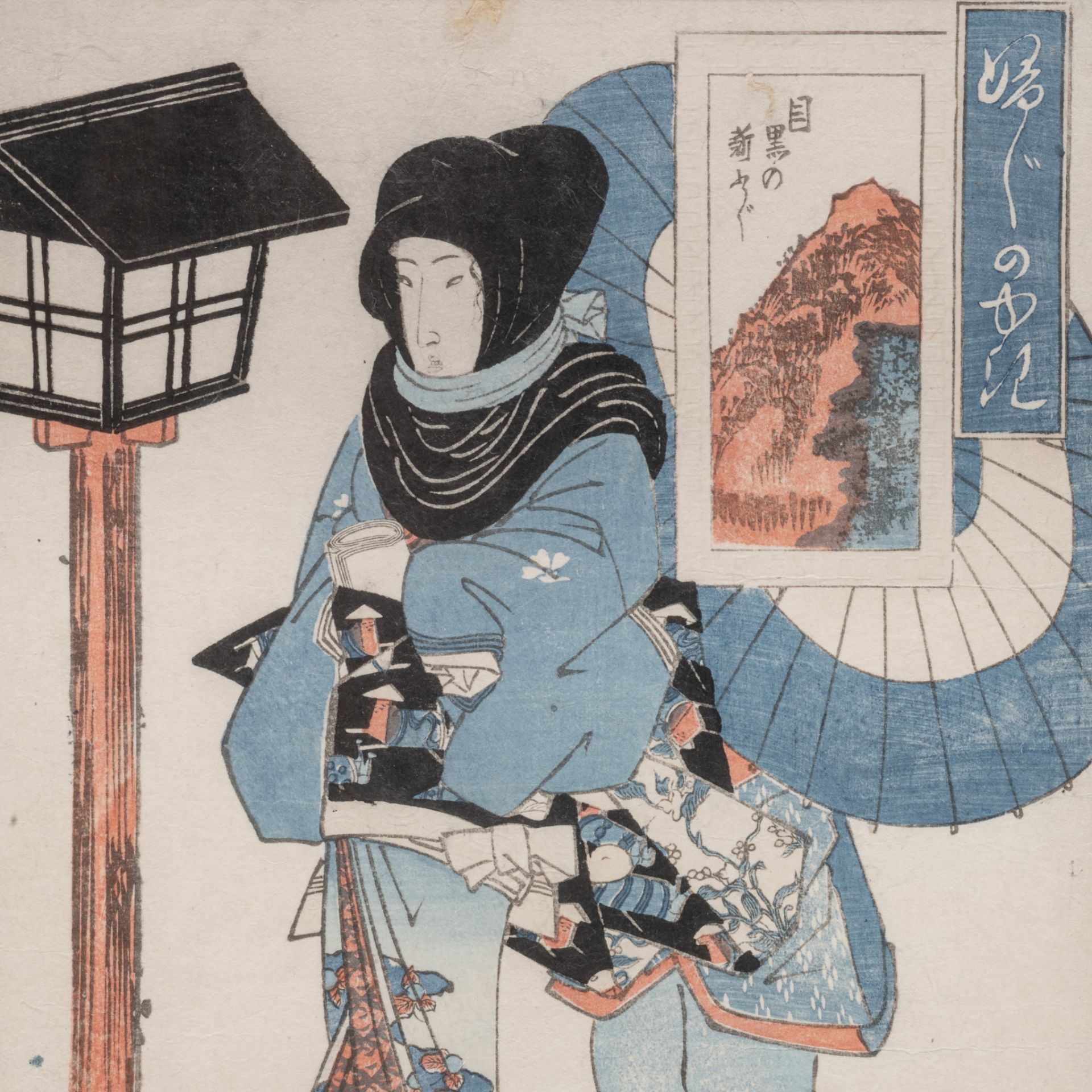 Keisai Eisen, courtisane on a cold winter night, 1835, frame 55 x 45 cm - Bild 4 aus 5