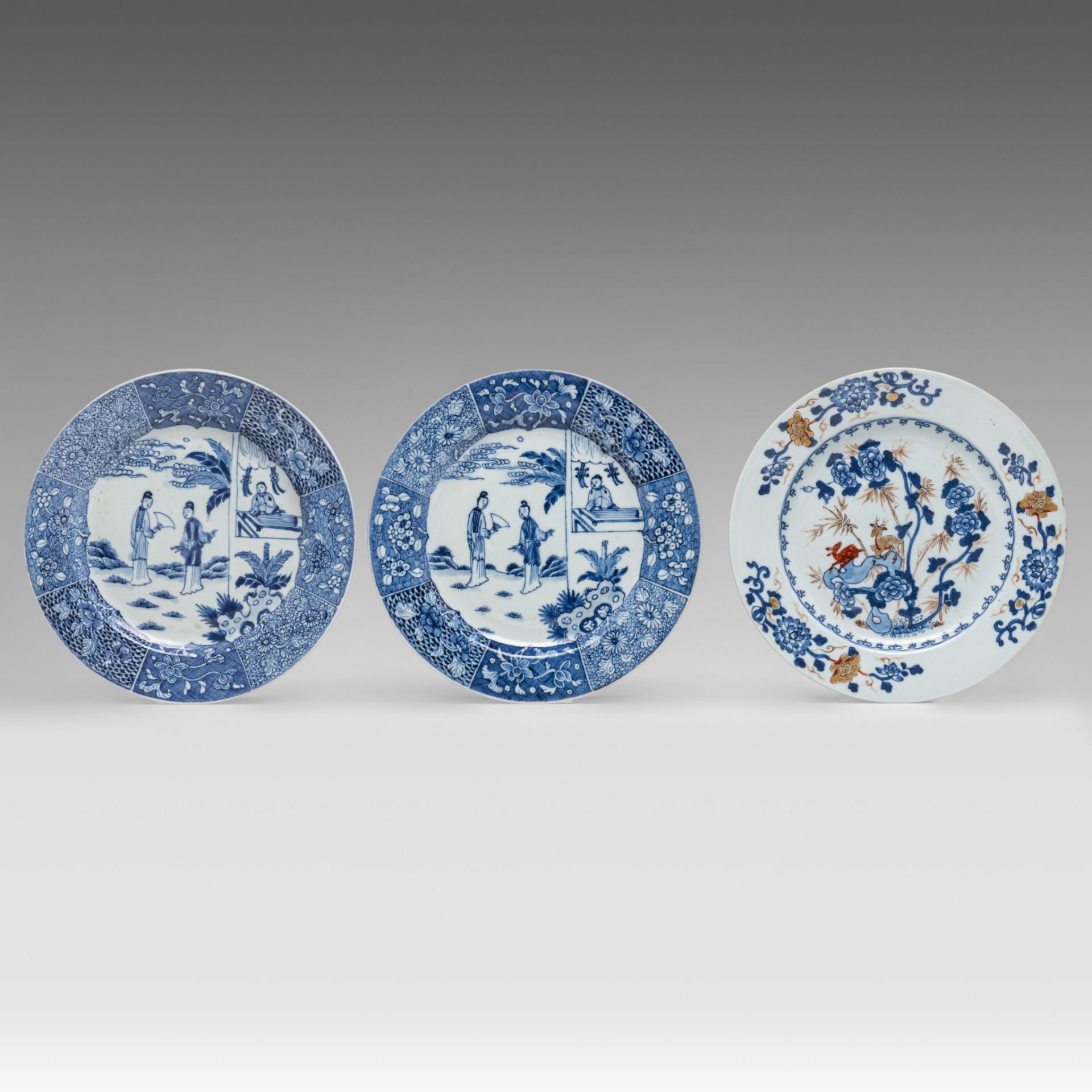 A collection of Chinese blue and white and Imari export porcelain dishes, Kangxi and Qianlong period - Bild 2 aus 5