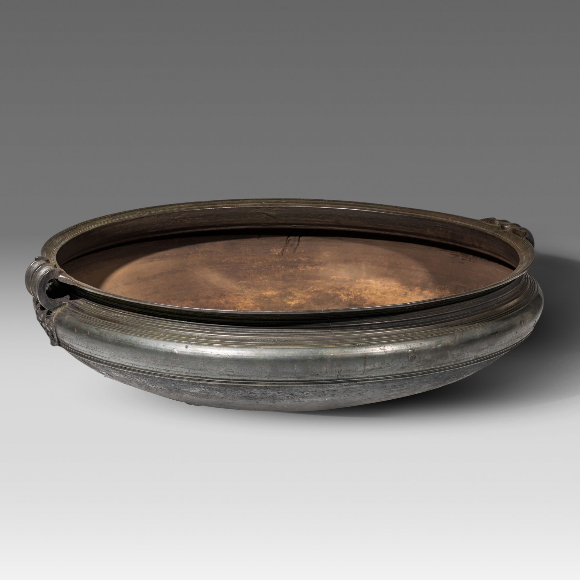 A large Indian bronze temple bowl, late 19thC, dia 103 cm - Image 6 of 7