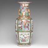 A Chinese Canton famille rose vase, 19thC, H 62,5 cm