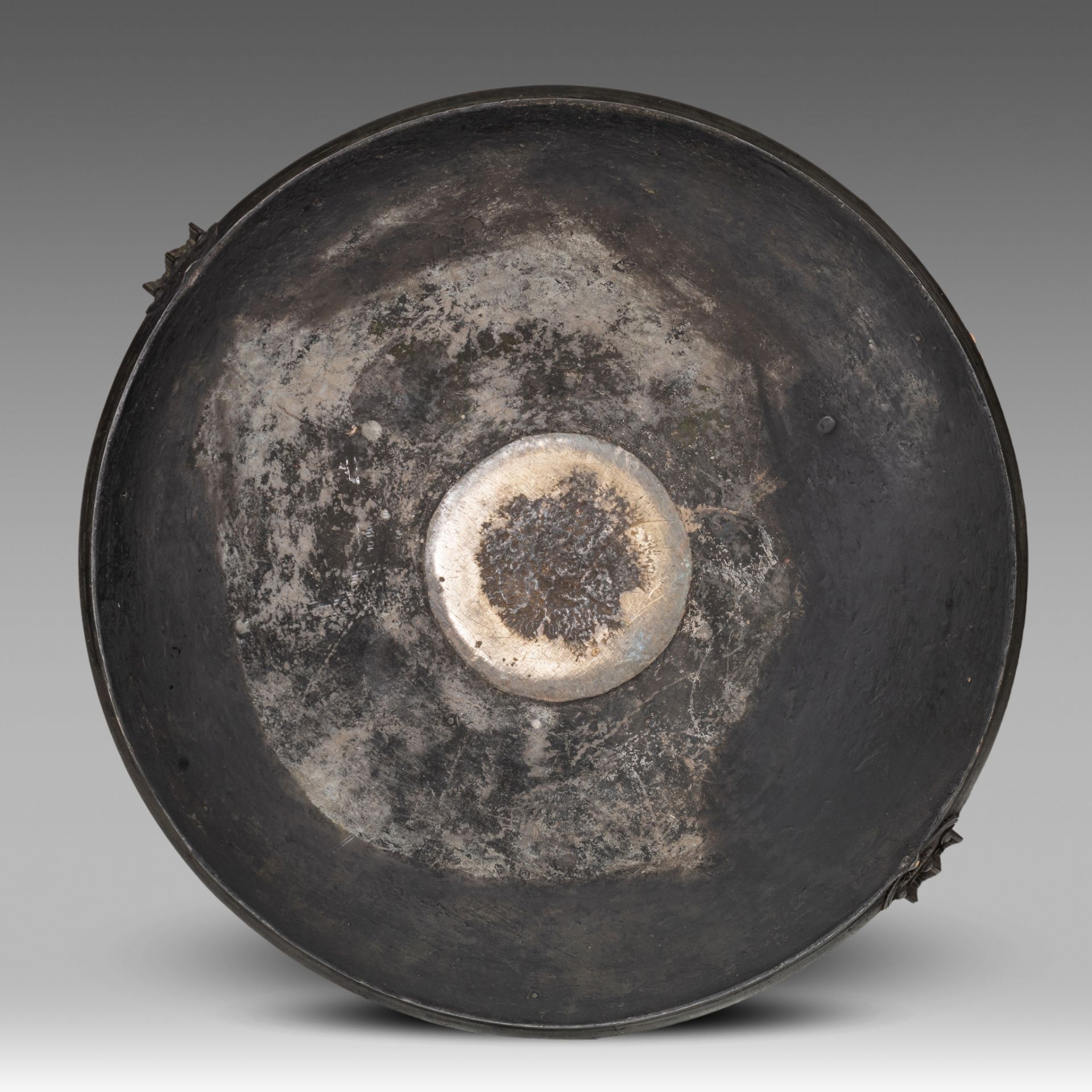 A large Indian bronze temple bowl, late 19thC, dia 103 cm - Image 5 of 7