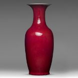 A fine Chinese sang-de-boeuf glazed vase, H 59 cm
