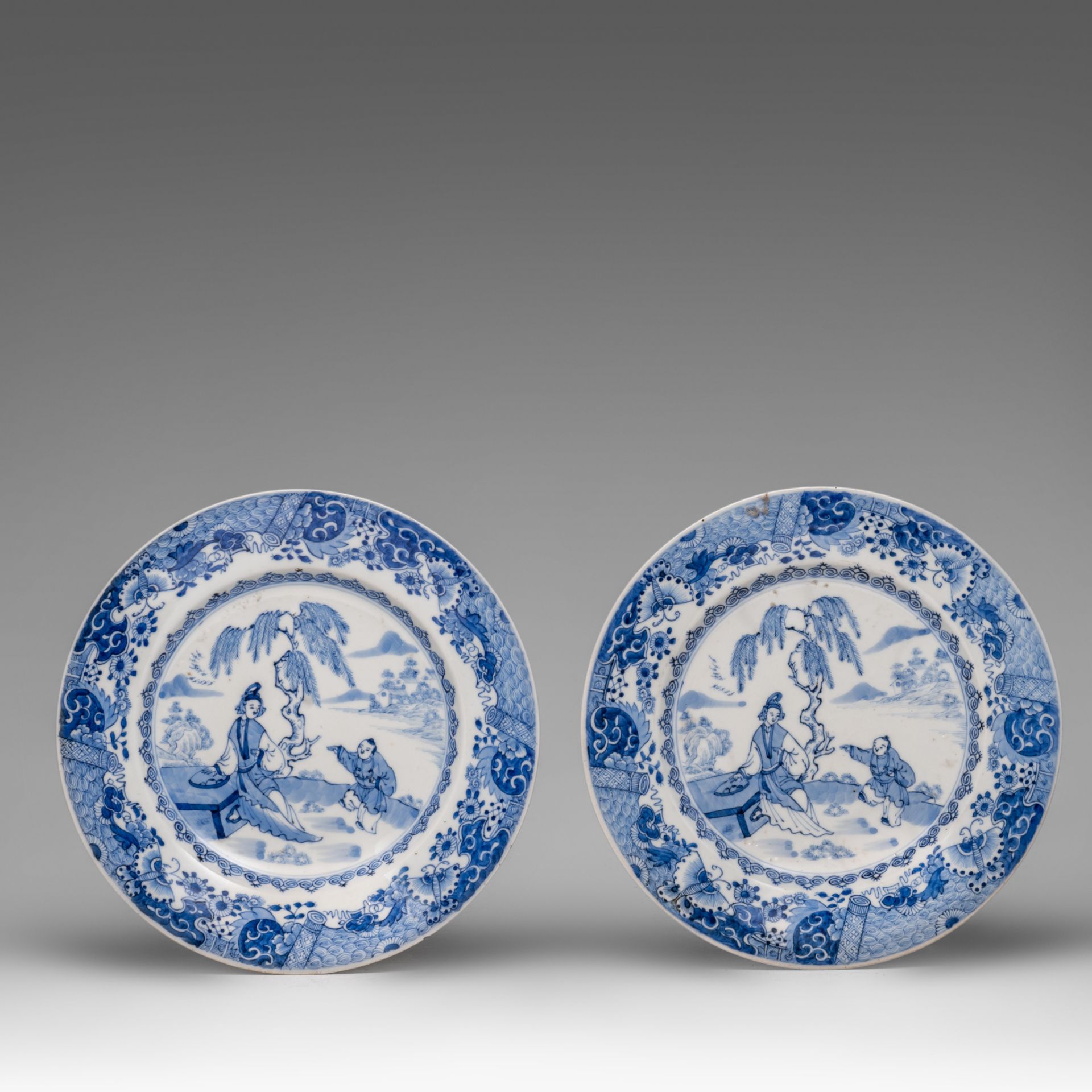 A small collection of Chinese blue and white lidded vases, 19thC, H 27 cm - added six Japanese Arita - Image 6 of 15