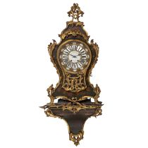 A French Transition Vernis Martin cartel clock, marked 'Gille l'Aine a Paris', ca 1775, H 127cm