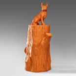 William Sweetlove (1949), French bulldog, orange coated resin, H 103 cm