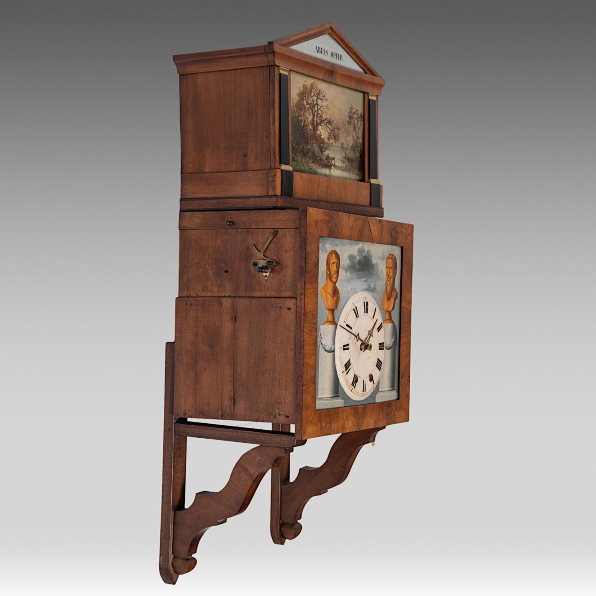 An exceptional Black Forest Biedermeier 'Abels Opfer' musical clock with automation, 19thC, H 81 - W - Bild 2 aus 17