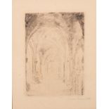 James Ensor (1860-1949), 'The Crypt' ('La Crypte'), 1888, drypoint on simili Japon 13.3 x 93 cm. (5.