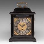 An English ebony bracket clock, signed on the square dial 'Thomas Taylor, Holborn', ca. 1700, H 33 -