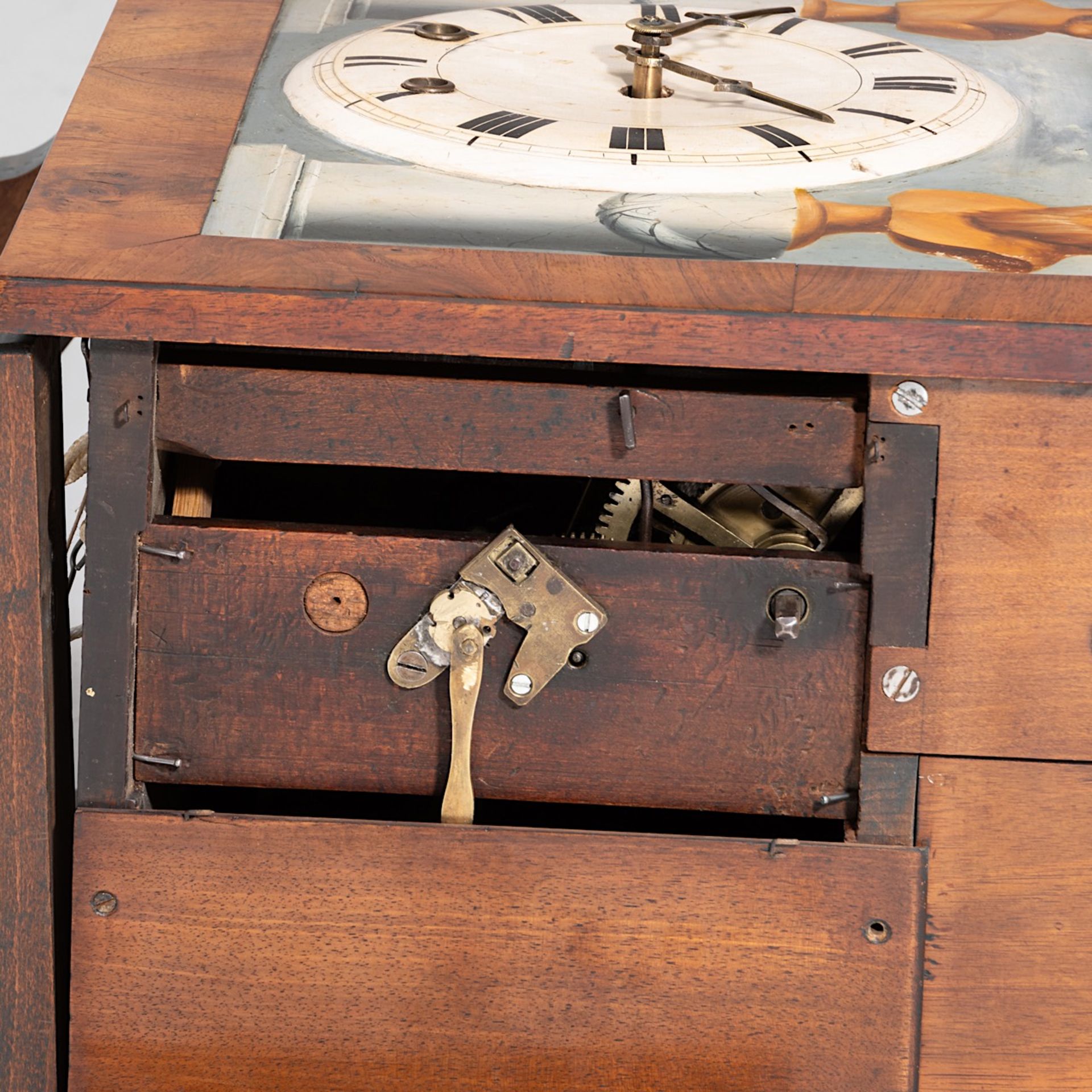 An exceptional Black Forest Biedermeier 'Abels Opfer' musical clock with automation, 19thC, H 81 - W - Bild 13 aus 17