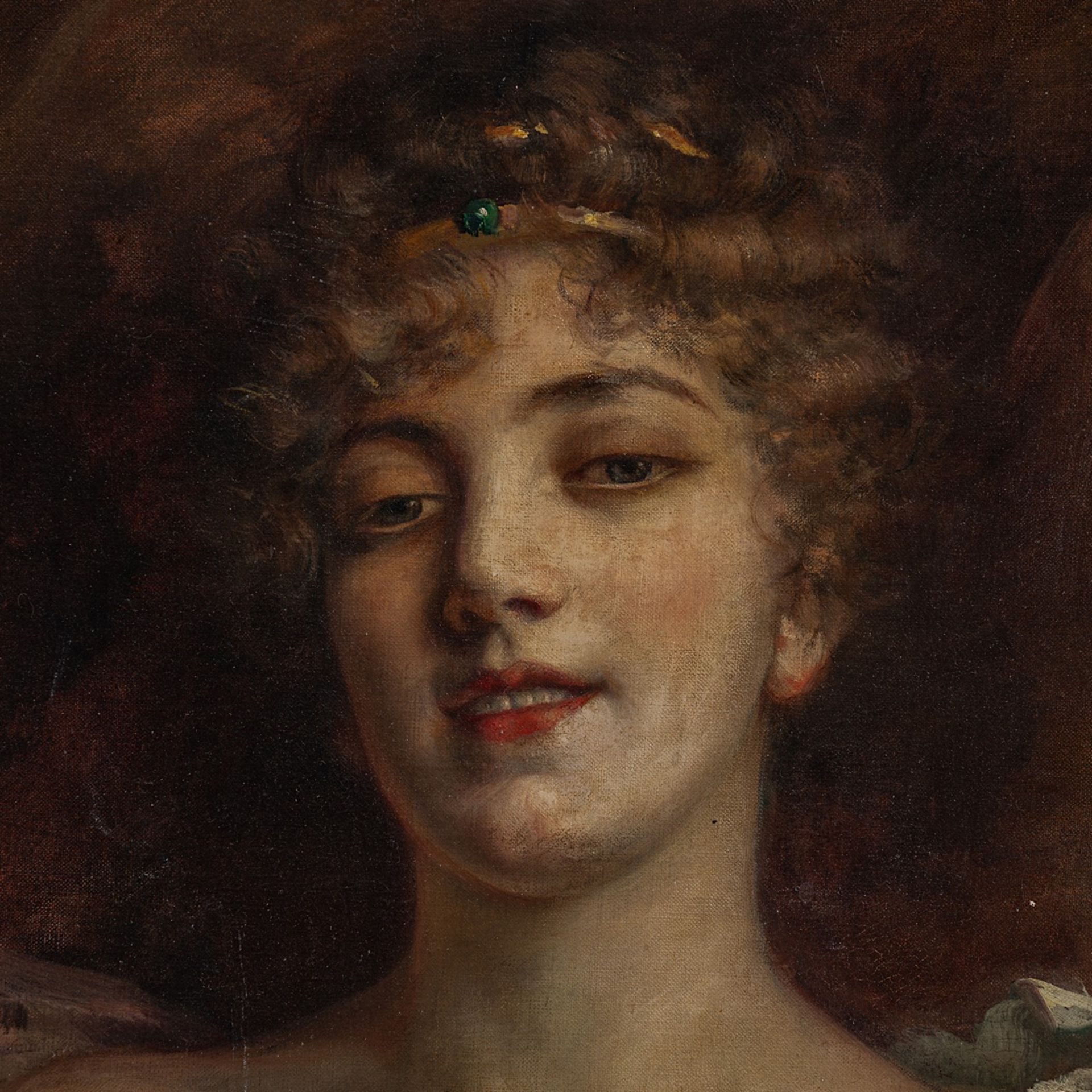 Paul Laboulaye (1856-1913), 'La Boite de Pandore, oil on canvas 66 x 55 cm. (25.9 x 21.6 in.), Frame - Image 5 of 7