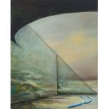 Adelheid De Witte (1982), 'Sand Barrier', 2017, oil on canvas 30 x 24 cm. (11.8 x 9.4 in.), Frame: 3
