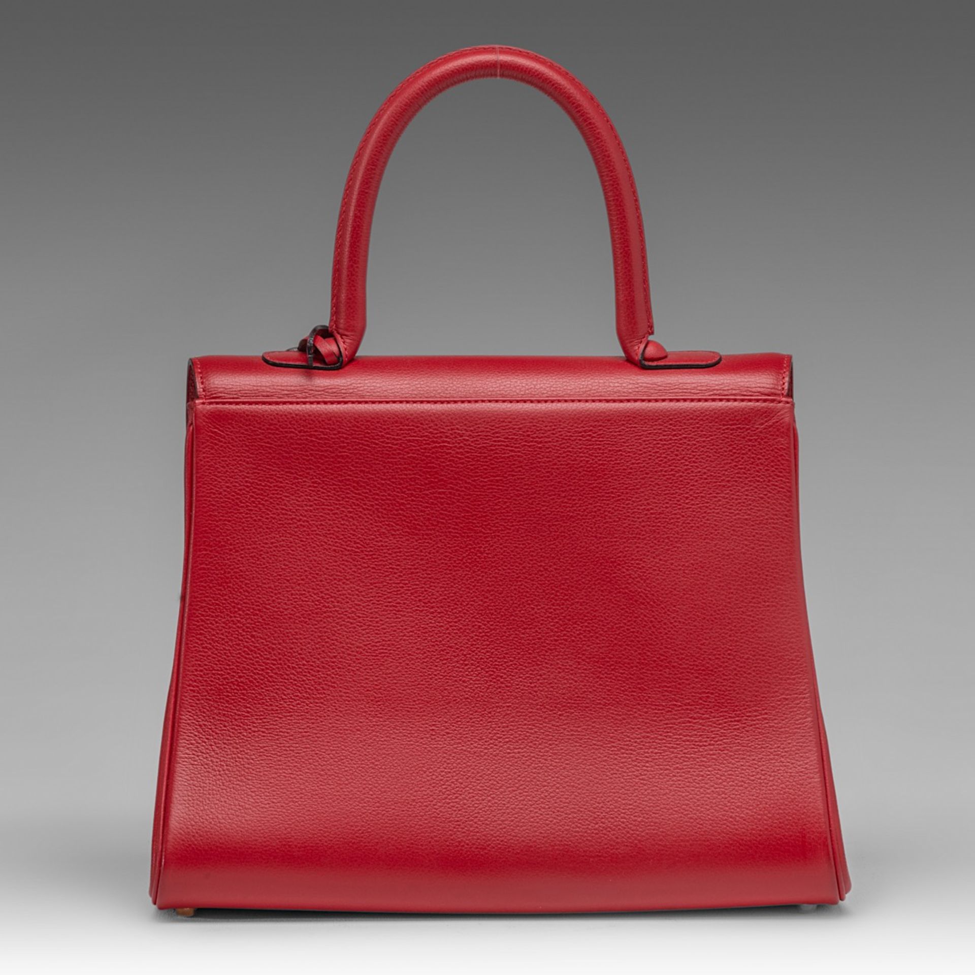 A Delvaux Brillant MM red leather handbag, H 21,5 - W 29 - D 13,5 cm - Bild 4 aus 14