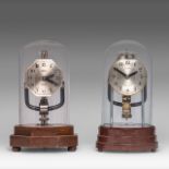 Two Bulle electro-magnetic eight-day clocks by Pinchin Johnson, H 27 cm (total)