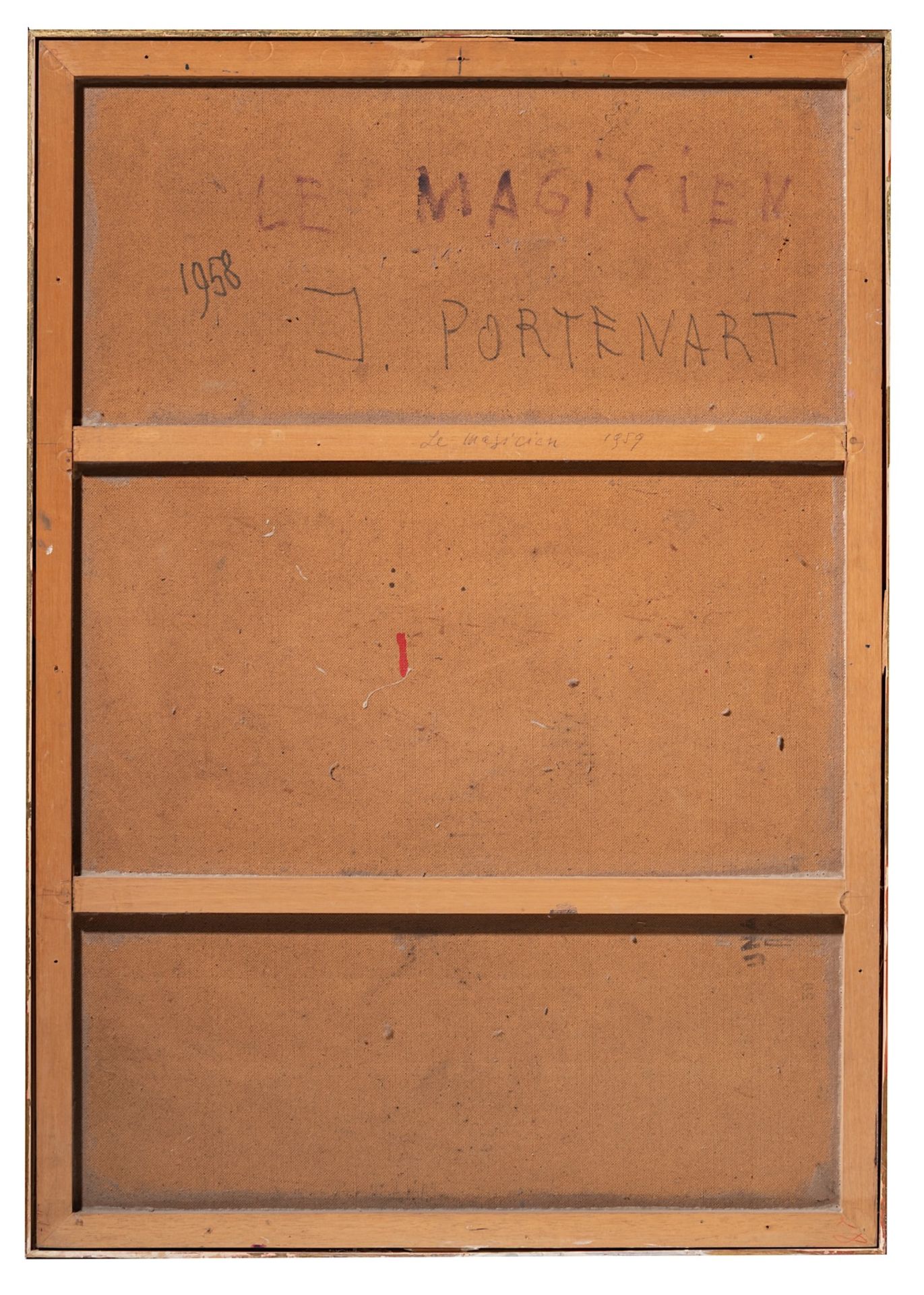 Jeanne Portenart (1911-1992), 'Le Magicien', 1958, oil on board 100 x 70 cm. (39.3 x 27.5 in.) - Image 3 of 7