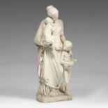 Studio of Lorenzo Bartolini (1777-1850), Carrara marble sculpture of 'Carita Educatrice', H 106 cm