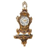 A Louis XV period dark vernis Martin and ormolu cartel clock, the dial and movement signed 'Humbert