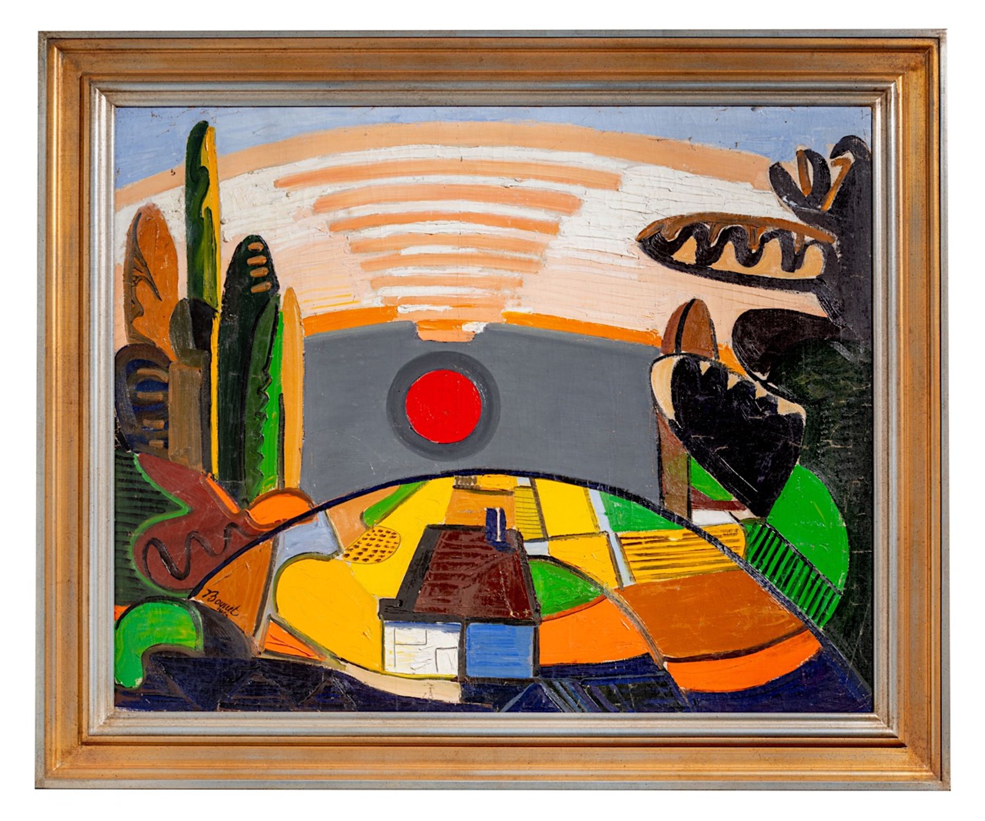 Jean Boquet (1908-1976), colourful landscape, oil on canvas 80 x 100 cm. (31 1/2 x 39.3 in.), Frame: - Image 2 of 4