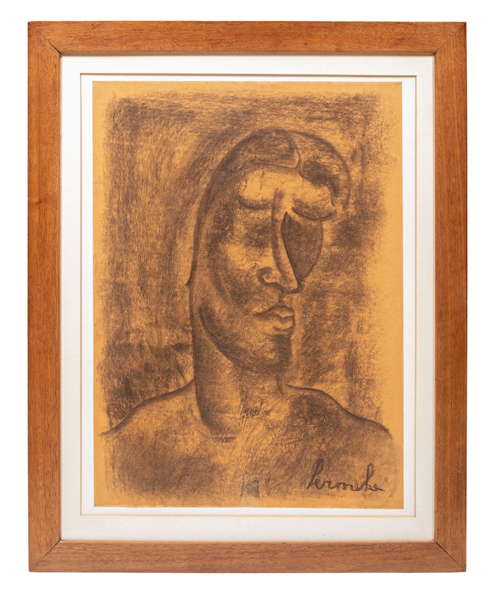 Constant Permeke (1886-1952), study of a head, charcoal drawing on paper 69 x 50 cm. (27.1 x 19.6 in - Image 2 of 5