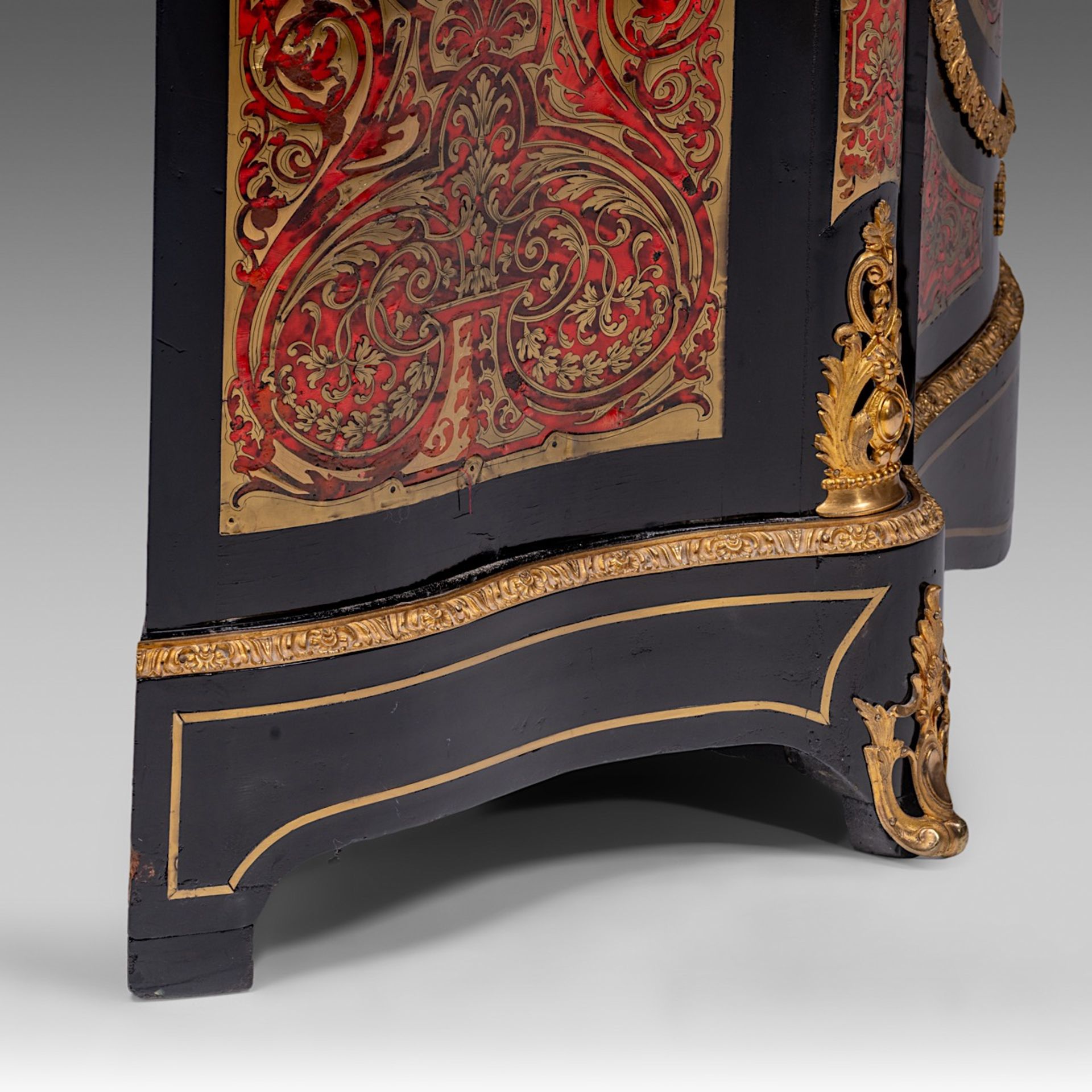 A Napoleon III Boulle work cabinet, with gilt bronze mounts and Carrara marble, H 106 - W 119 - D 43 - Bild 11 aus 12
