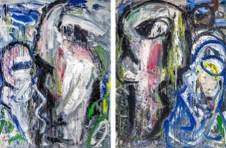 PREMIUM LOT - Philippe Vandenberg (1952-2009), 'Schilderij', diptych, 1985, oil on canvas