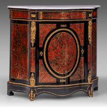 A Napoleon III Boulle work cabinet, with gilt bronze mounts and Carrara marble, H 106 - W 119 - D 43