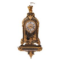 An imposing Regence style Boulle cartel clock, signed Albert Baillon, Paris, 19thC, H 139 cm (total)