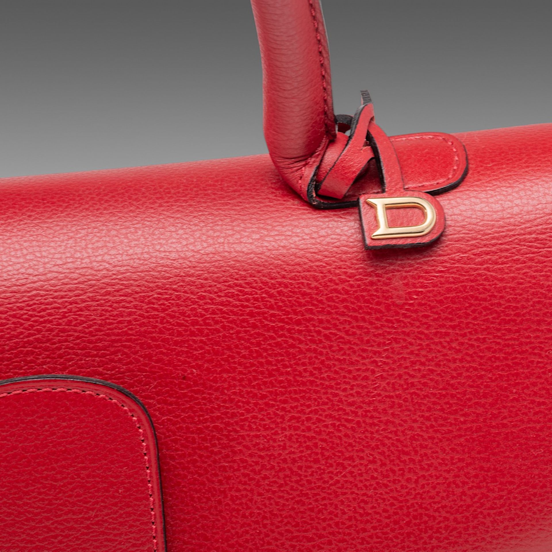 A Delvaux Brillant MM red leather handbag, H 21,5 - W 29 - D 13,5 cm - Bild 9 aus 14