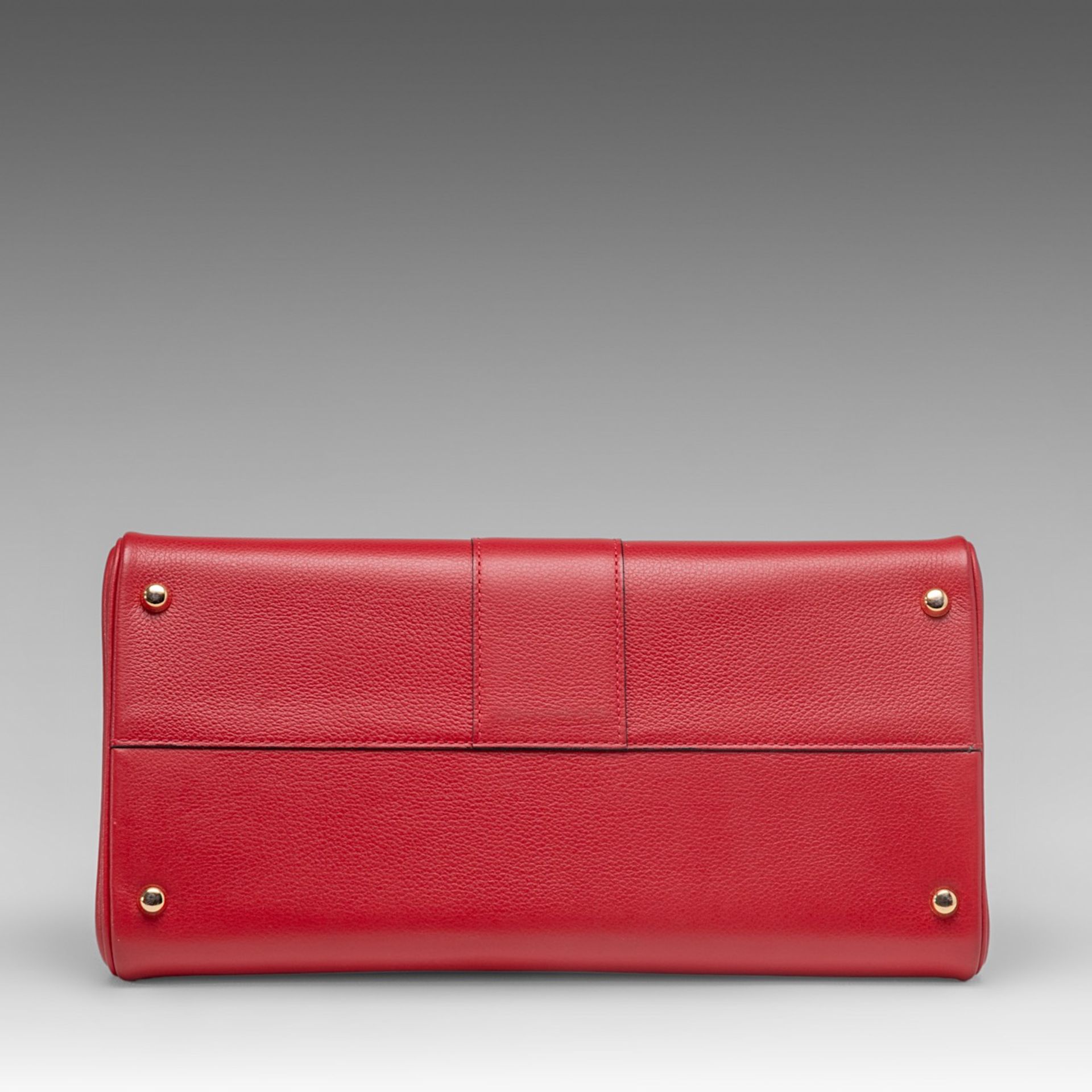A Delvaux Brillant MM red leather handbag, H 21,5 - W 29 - D 13,5 cm - Bild 7 aus 14