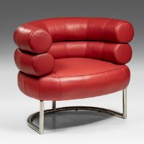 A vintage 'Bibendum Chair', designed by Eileen Grey (1921), H 76 - W 90 cm