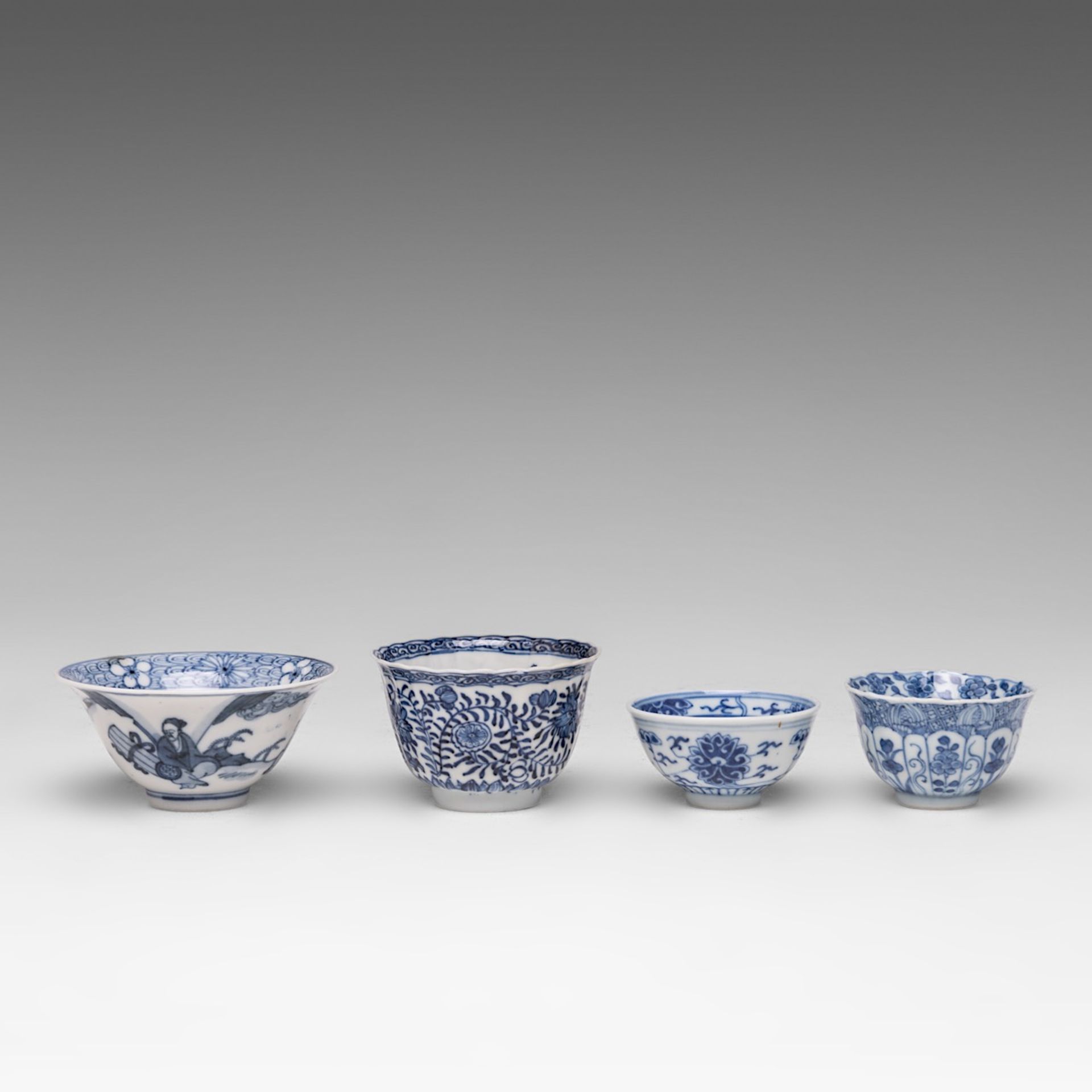 A small collection of Chinese blue and white tea ware, some marked, Kangxi period and 20thC, largest - Image 3 of 12