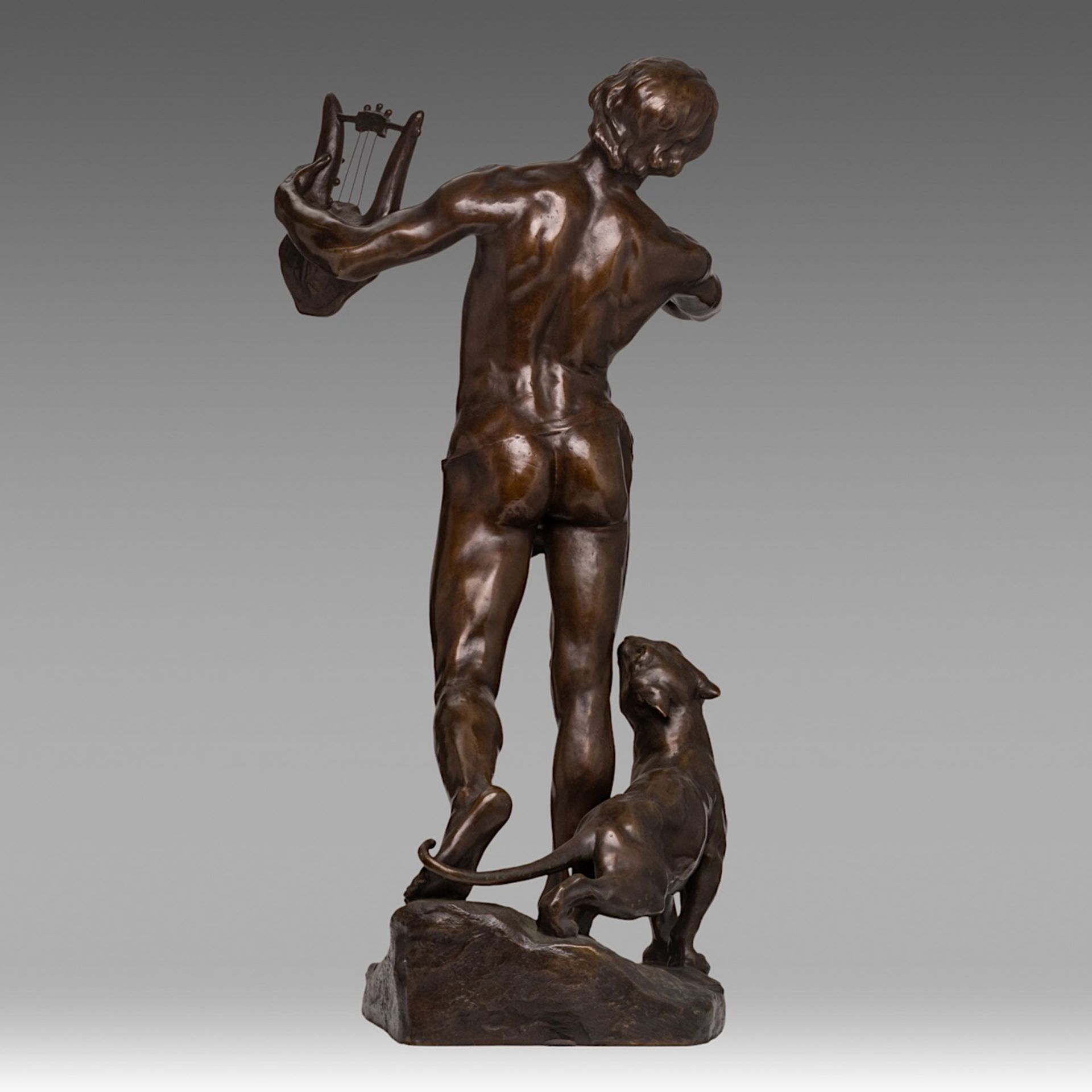 Bruno Gerrits (1881-1970), Orpheus, patinated bronze 84 cm. (33.0 in.) - Image 4 of 6