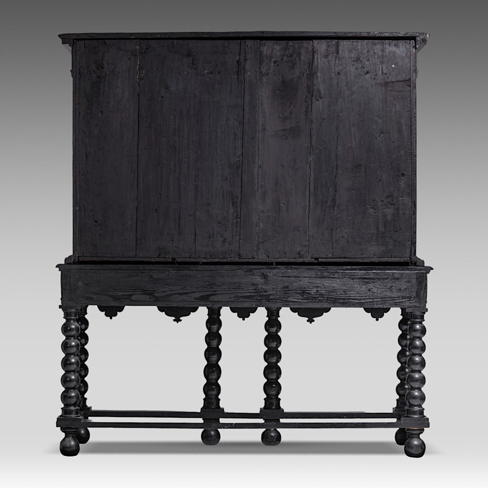 PREMIUM LOT - An exceptional 17thC French ebony and ebonised cabinet-on-stand, H 181,5 - W 163 - D 5 - Bild 6 aus 14