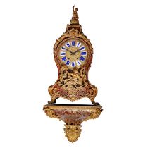 A Louis XV Boulle cartel clock, the movement signed 'B. Madelany, a Paris', H 108 cm (total)