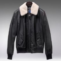 Louis Vuitton, 'Bondage Blo' deerskin leather bomber jacket, size 52 (L), A/W 2017