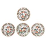 A series of four Chinese famille verte 'Phoenix amongst peonies' plates, Kangxi period, dia 22 cm
