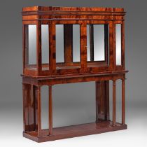 An Empire mahogany display cabinet on stand, 19thC, H 179 - W 150 - D 47 cm
