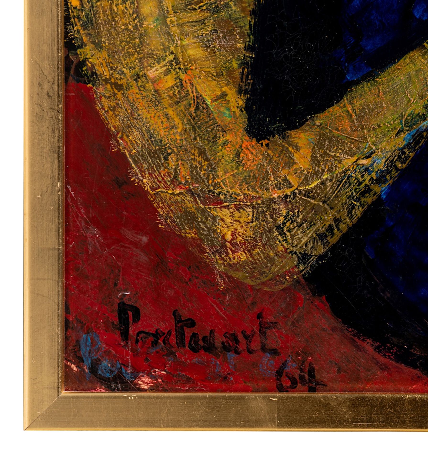 Jeanne Portenart (1911-1992), composition, 1964, oil on board 94 x 121 cm. (37.0 x 47.6 in.), Frame: - Image 5 of 7