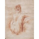 Follower of Jean-Honore Fragonard (1732-1806), study of a female nude seen from the back, sanguine d