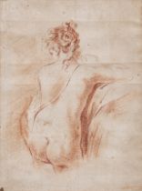 Follower of Jean-Honore Fragonard (1732-1806), study of a female nude seen from the back, sanguine d