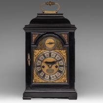 An English ebony bracket clock, signed 'John Gordon, London', ca. 1700, H 40 - W 25 cm