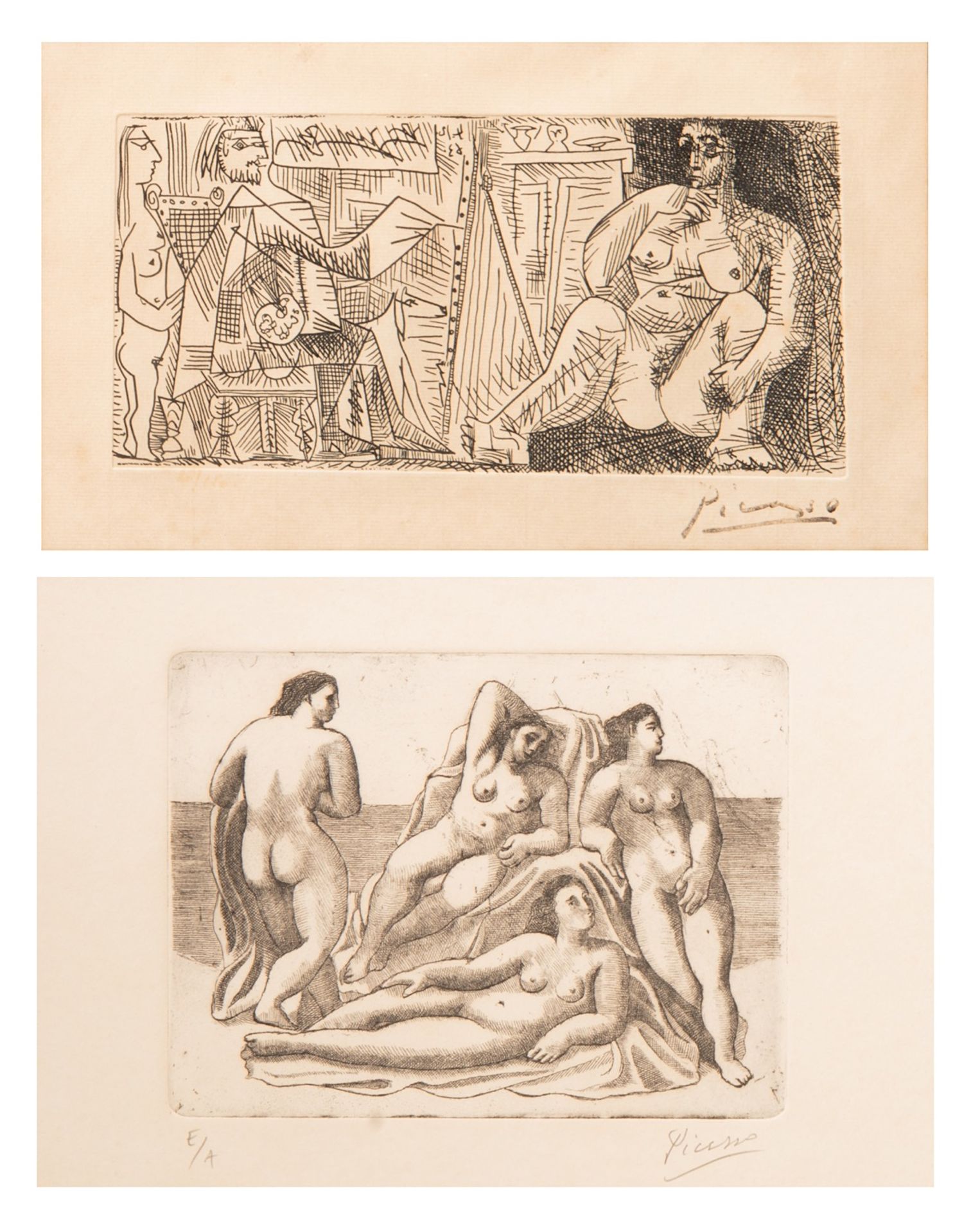 Picasso Pablo (1881-1973), 'The Painter and his Models', etching, numbered bottom left 20/150, plate