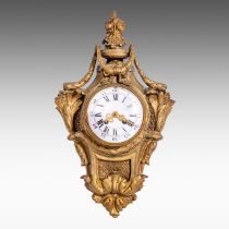 A Louis XVI style gilt bronze cartel clock, 19thC, H 42 cm