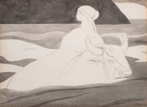 Leon Spilliaert (1881-1946), The Abduction of Europe, East-Indian ink, watercolour and pencil on pap