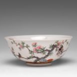 A Chinese famille rose 'Magpie and prunus' bowl, with a 'Precious Product' mark, Republic period, di