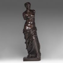 Auguste Delafontaine (1813-1892), patinated bronze sculpture of the Venus of Milo, after the Antique