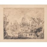 James Ensor (1860-1949), 'Village Fair at the Windmill' ('kermesse au Moulin'), (1889), etching on s