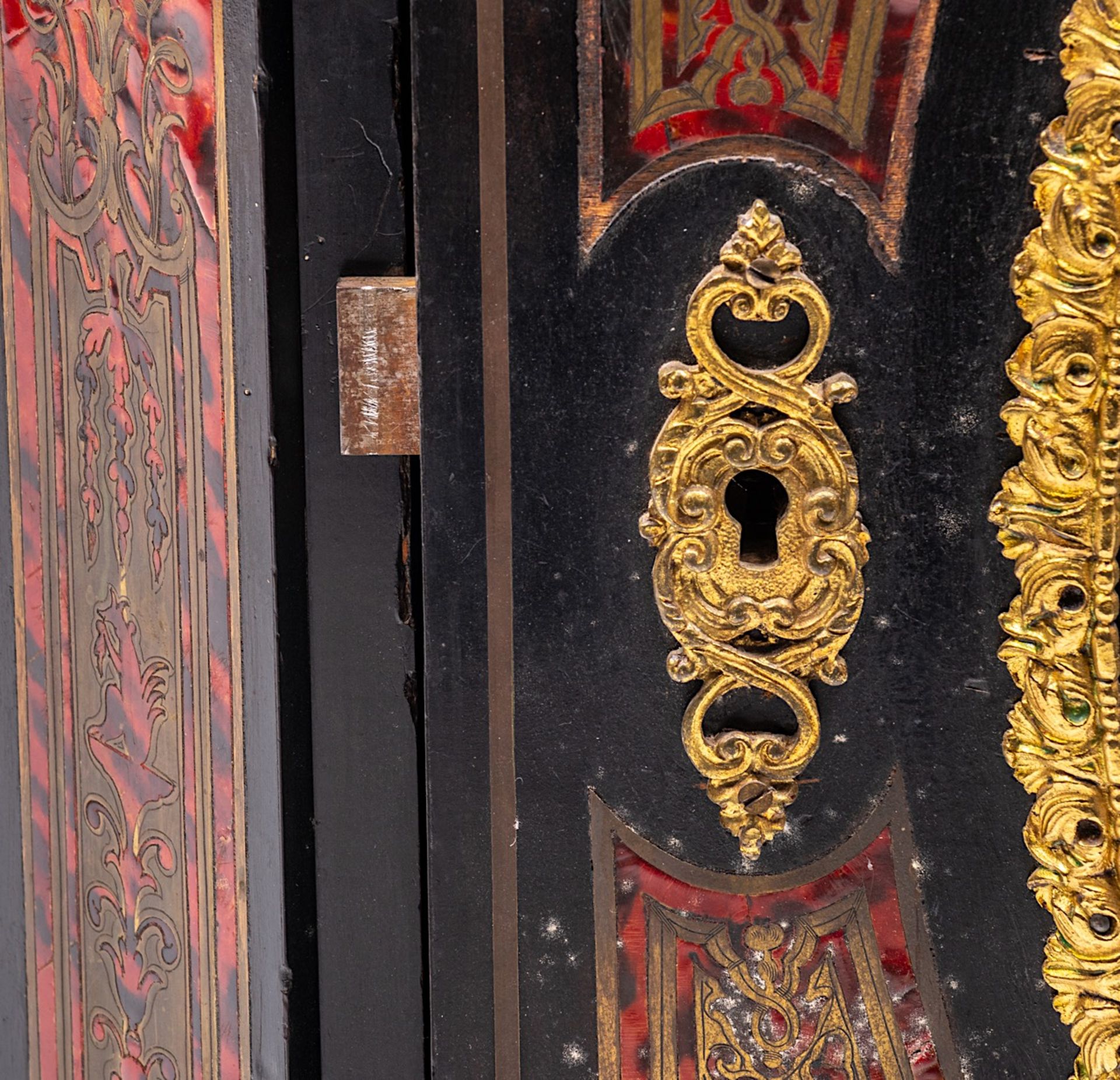 A Napoleon III 'meuble d'appui' with Boulle work, gilt bronze mounts and Carrara marble top, late 19 - Image 11 of 16